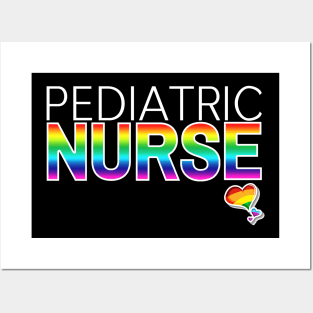 Pediatric Nurse Rainbow Letters Posters and Art